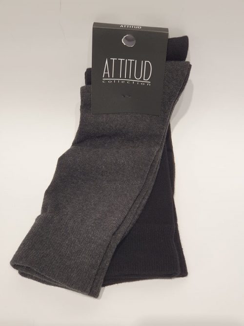 Accessoire Chaussettes Duo Jersey Coton Gris Fonce