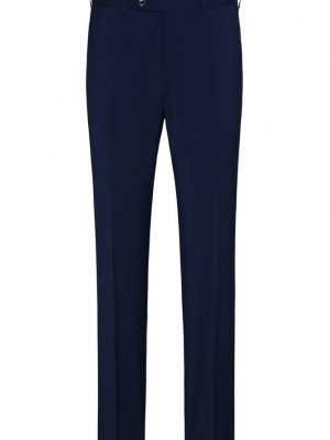 Pantalon Ville Toile Unie Bleu Fonce