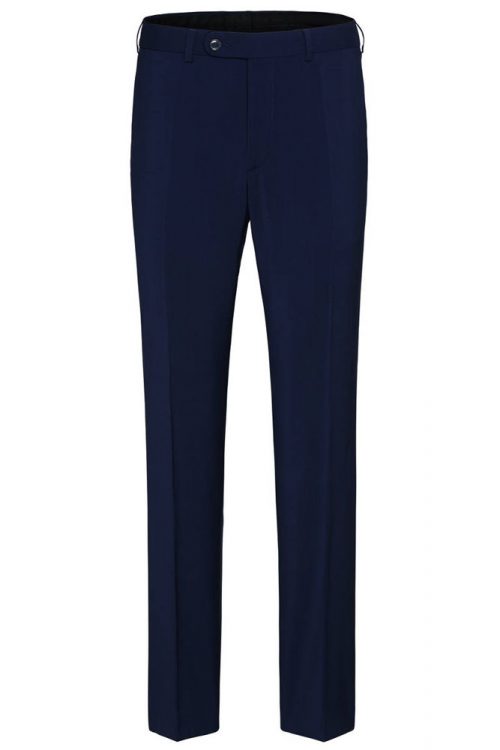 Pantalon Ville Toile Unie Bleu Fonce