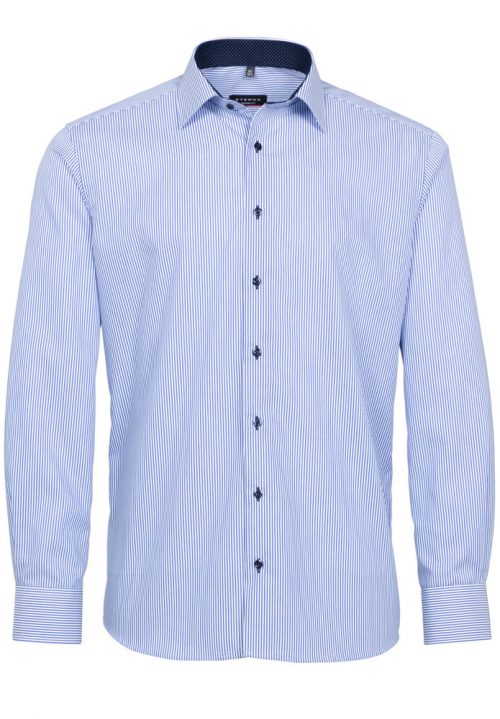 Chemise Manches Longues Ville Rayure Baton Bleu Royal Bleu Moyen