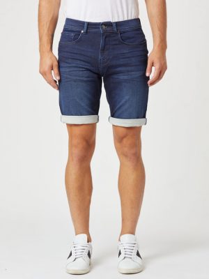 Pantalon Bermuda  Jog Denim Dark Bleu Fonce
