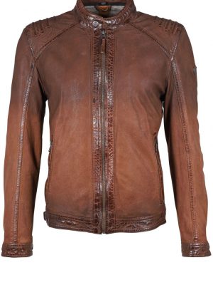 Cuir Blouson Agneau Degrade Beige Moyen