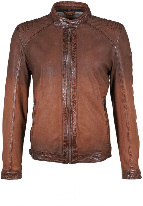 Cuir Blouson Agneau Degrade Beige Moyen