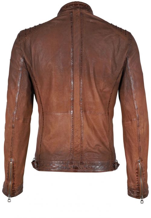Cuir Blouson Agneau Degrade Beige Moyen – Image 2
