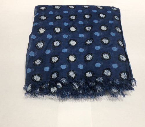 Accessoire Echarpe Coton Ronds Bleu Moyen