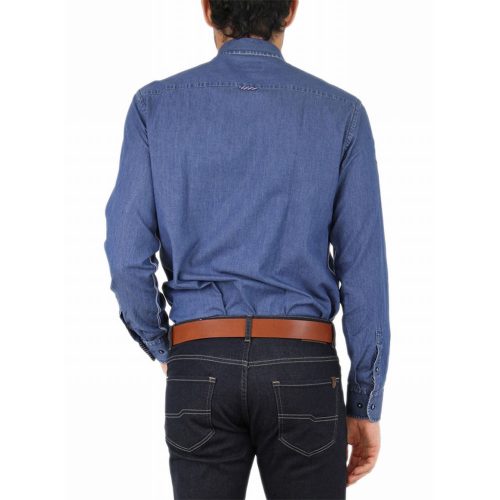 Chemise Manches Longues Sport Chambray Bleu Moyen – Image 2