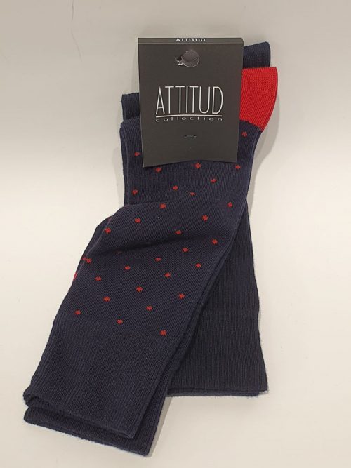 Accessoire Chaussettes Duo Pois + Uni Rouge Moyen