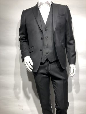 Costume 3 Pieces Broche Noir Led Bang Casino  Noir Fonce