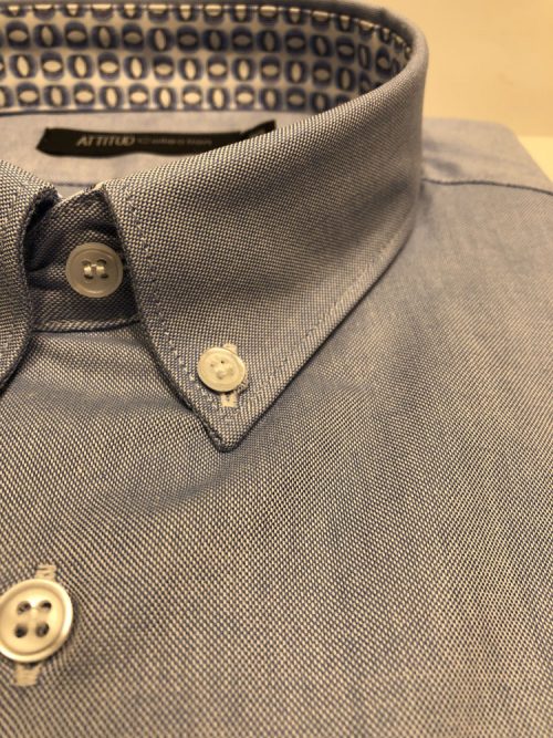 Chemise Manches Courtes Sport Oxford Uni Modern-3 Bleu Clair – Image 2