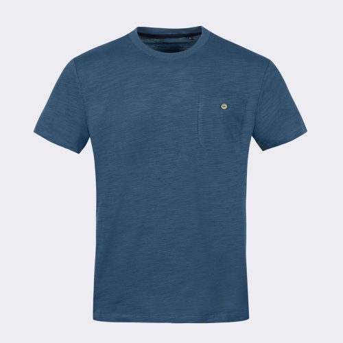 T-shirt Manches Courtes Chine Poche Bleu Clair