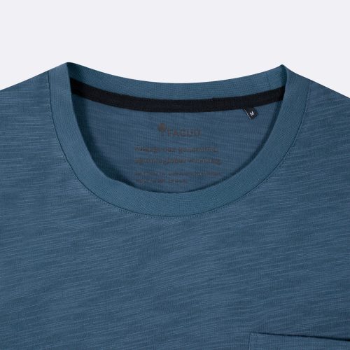 T-shirt Manches Courtes Chine Poche Bleu Clair – Image 3