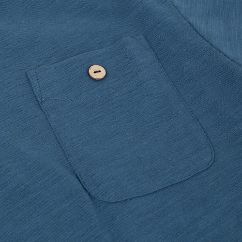 T-shirt Manches Courtes Chine Poche Bleu Clair – Image 4