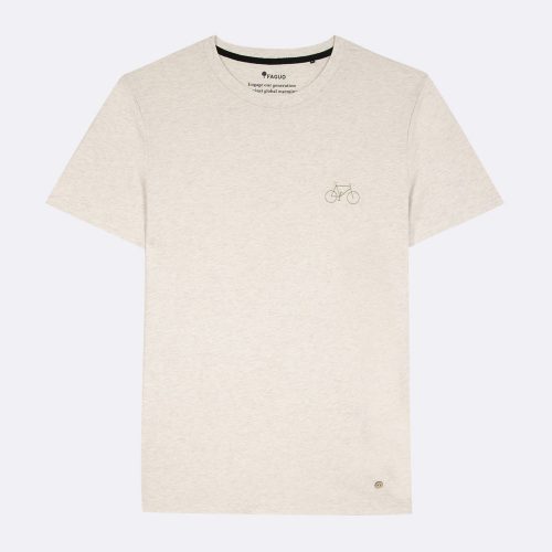T-shirt Manches Courtes Chine Broderie Velo Beige Clair – Image 2
