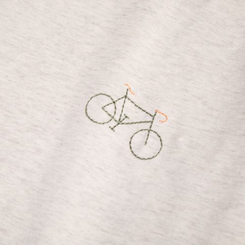 T-shirt Manches Courtes Chine Broderie Velo Beige Clair – Image 3