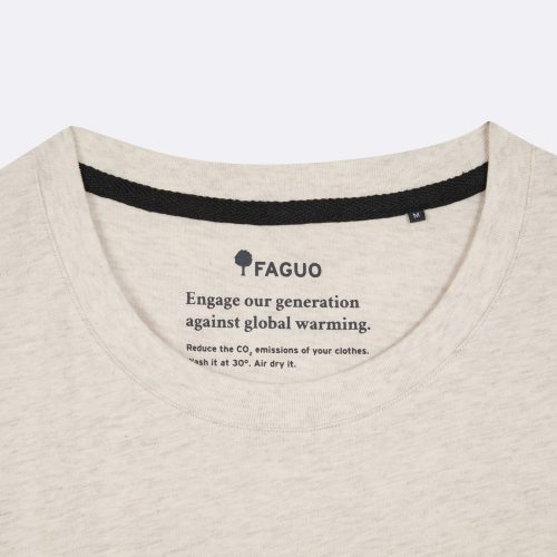 T-shirt Manches Courtes Chine Broderie Velo Beige Clair – Image 4