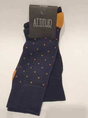 Accessoire Chaussettes Duo Pois + Uni Jaune Moyen