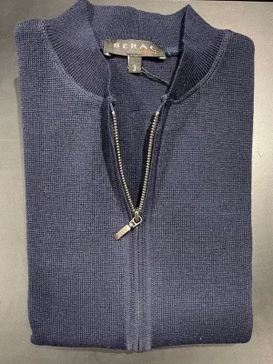 Gilet Manches Longues Zip 50/50 Bleu Fonce