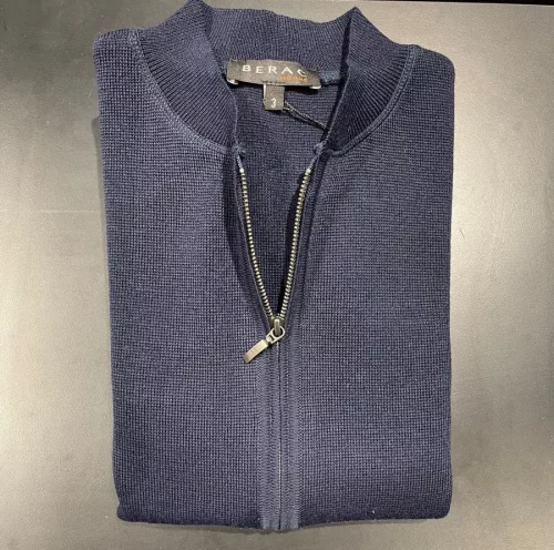 Gilet Manches Longues Zip 50/50 Bleu Fonce