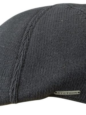 Accessoire Casquette Tricot Plate Noir Fonce