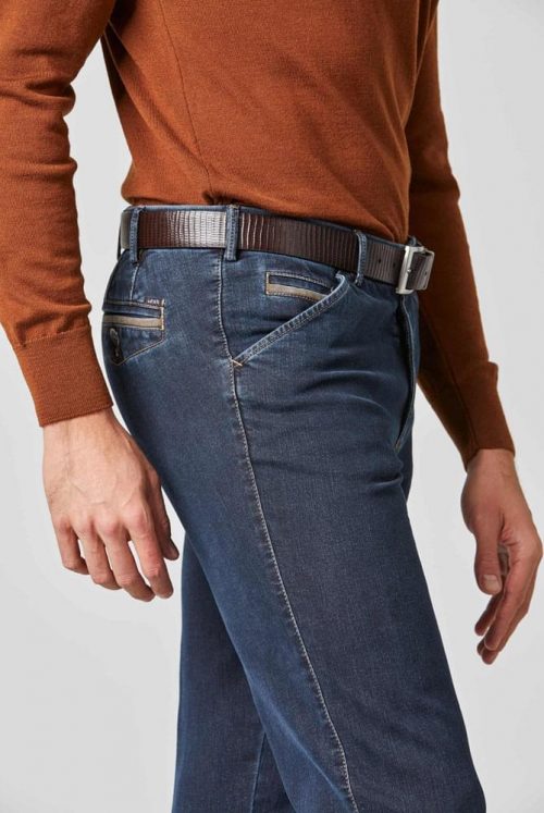Jean Denim Denim Contraste Bleu Fonce – Image 3