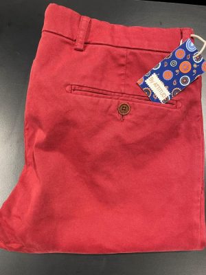 Pantalon Sport Chino Satin Pat Hamilton Rouge Fonce