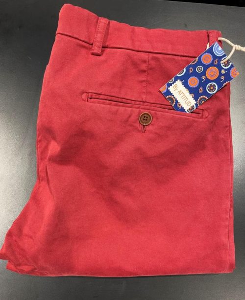 Pantalon Sport Chino Satin Pat Hamilton Rouge Fonce