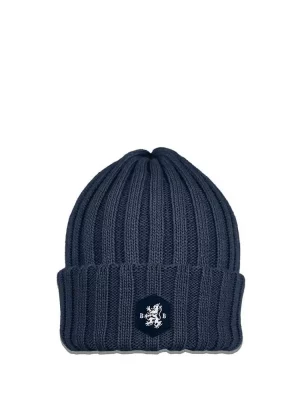 Accessoire Bonnet Uni Cote 3*3 Bleu Fonce