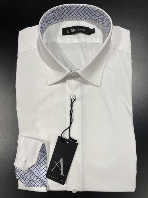 Chemise Manches Longues Ville Unie Avec Oppo Blanc