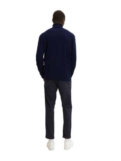 Pull Col Roule Lyocell Uni Bleu Fonce – Image 3