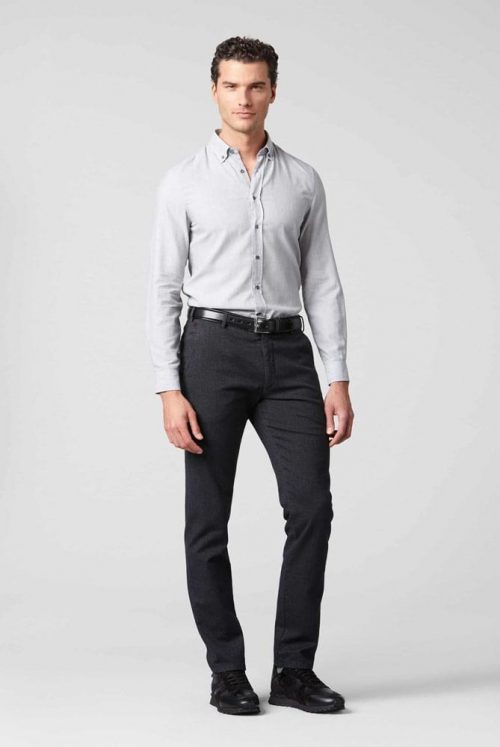 Pantalon Sport Chevron Wool Look Gris Fonce – Image 3