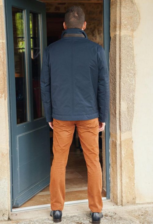 Grosse Piece Blouson Court Nylon Bleu Fonce – Image 3