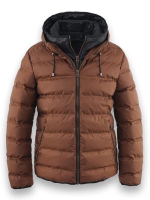 Grosse Piece Blouson Doudoune Double Capuche Beige Moyen