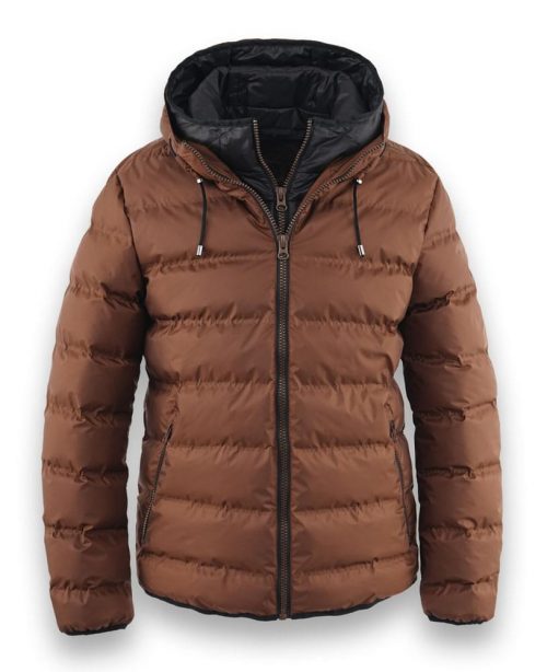 Grosse Piece Blouson Doudoune Double Capuche Beige Moyen