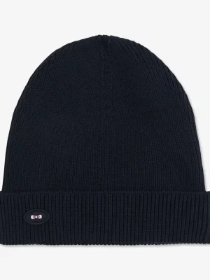 Accessoire Bonnet Tricot Uni Bleu Fonce