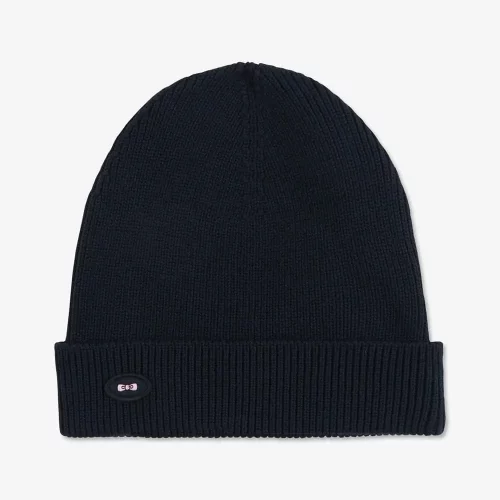Accessoire Bonnet Tricot Uni Bleu Fonce