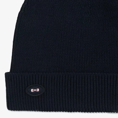 Accessoire Bonnet Tricot Uni Bleu Fonce – Image 3
