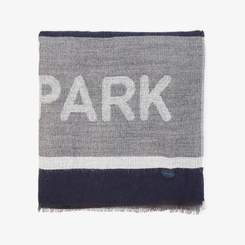 Accessoire Echarpe Tisse Rayure + Logo Bleu Moyen – Image 2