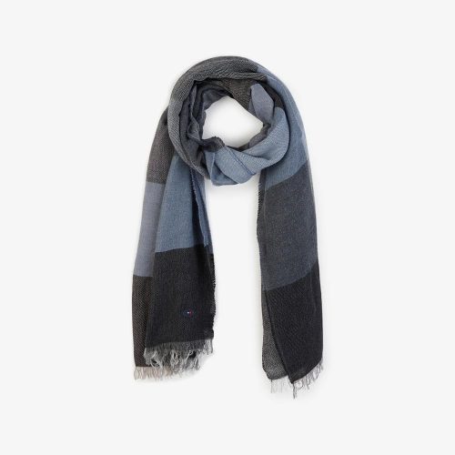 Accessoire echarpe tisse carreaux bleu moyen