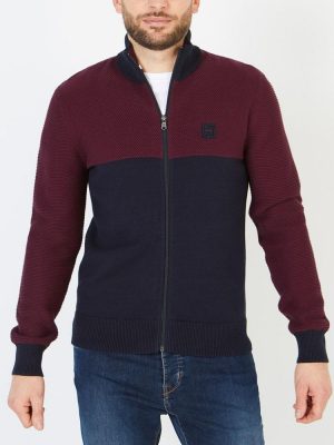 Gilet Manches Longues Broderie 10 Dos Rouge Fonce