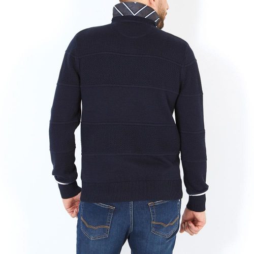 Pull Col Cheminee Col Polo Ecusson Bleu Fonce – Image 2
