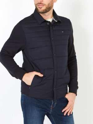 Grosse Piece Blouson Davis Bi-matiere Bleu Fonce