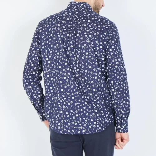 Chemise Manches Longues Sport Imp Fleurs Marine Bleu Fonce – Image 2