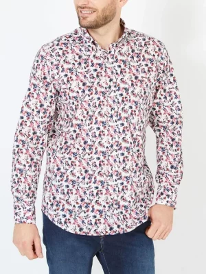 Chemise Manches Longues Sport Imp Fleurs Rose Rose Moyen