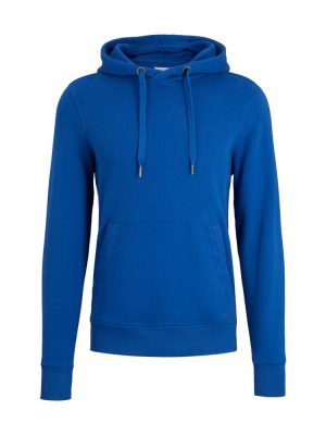 Pull Sweat  Molleton Enfilable Capuche Bleu Moyen