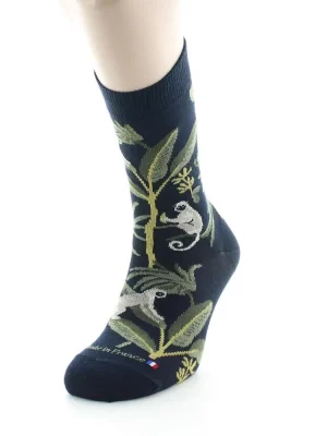 Accessoire Chaussettes Jungle Bleu Fonce