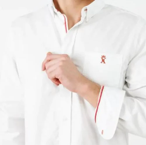 Chemise Manches Longues Sport Gabardine Lyocell Lavee Blanc – Image 2