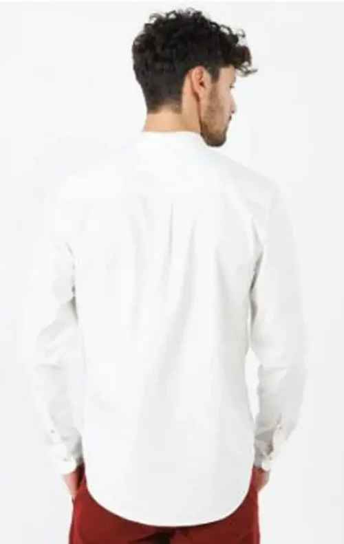 Chemise Manches Longues Sport Gabardine Lyocell Lavee Blanc – Image 3