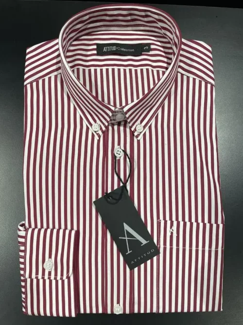 Chemise Manches Longues Sport Rayure Baton Rouge Fonce
