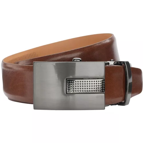 Accessoire Ceinture Plaque Autolock Cognac Beige Moyen