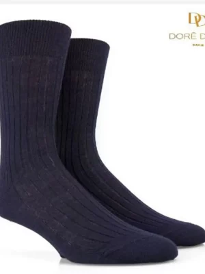 Accessoire Chaussettes Laine Cote Derby Bleu Fonce
